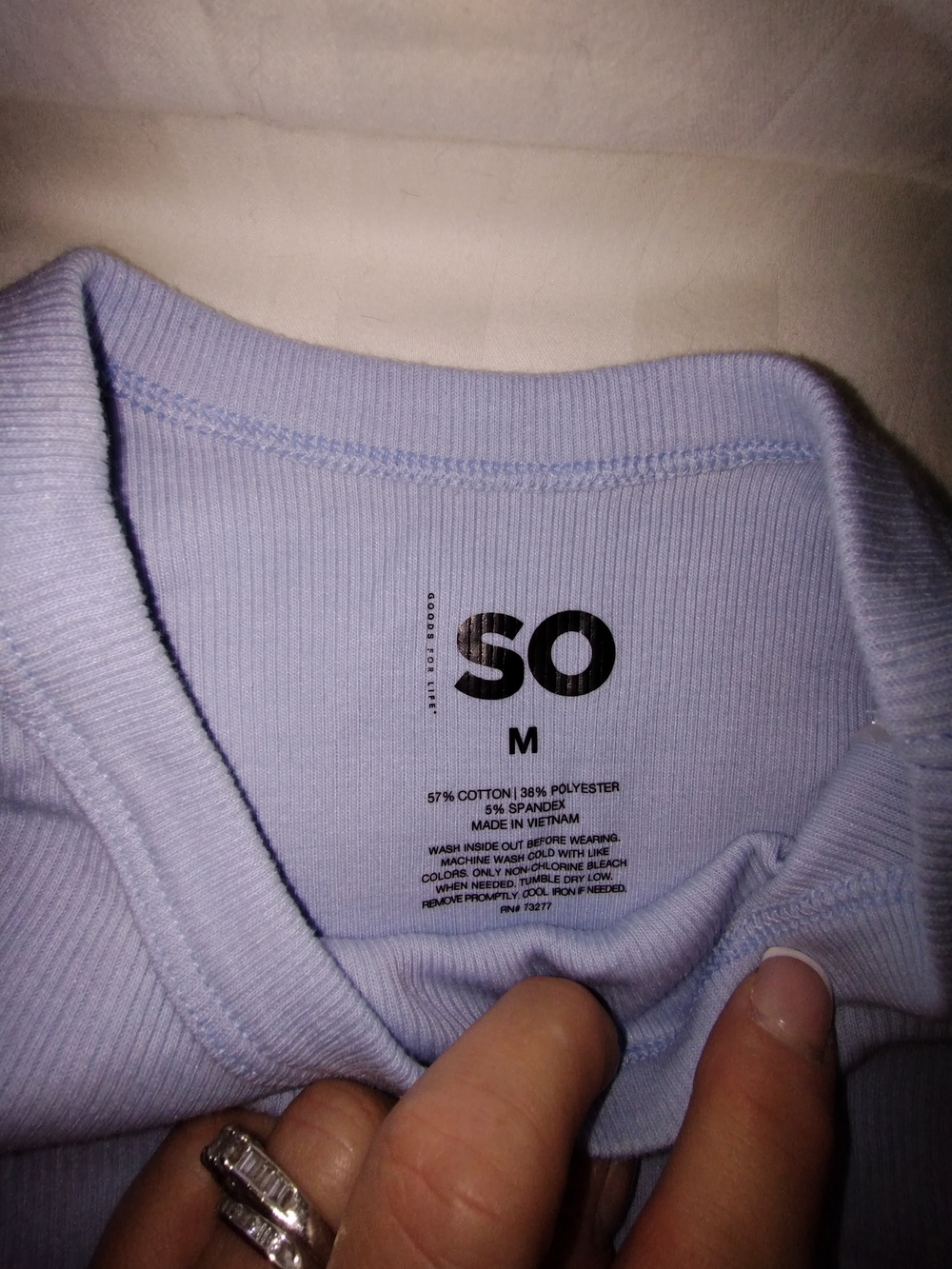 SO Light Blue Ribbed Tank Top - Picture 6 of 6
